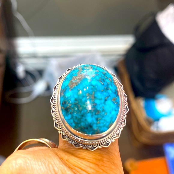Large Genuine Turquoise Ring🌺Native American - Picture 1 of 5
